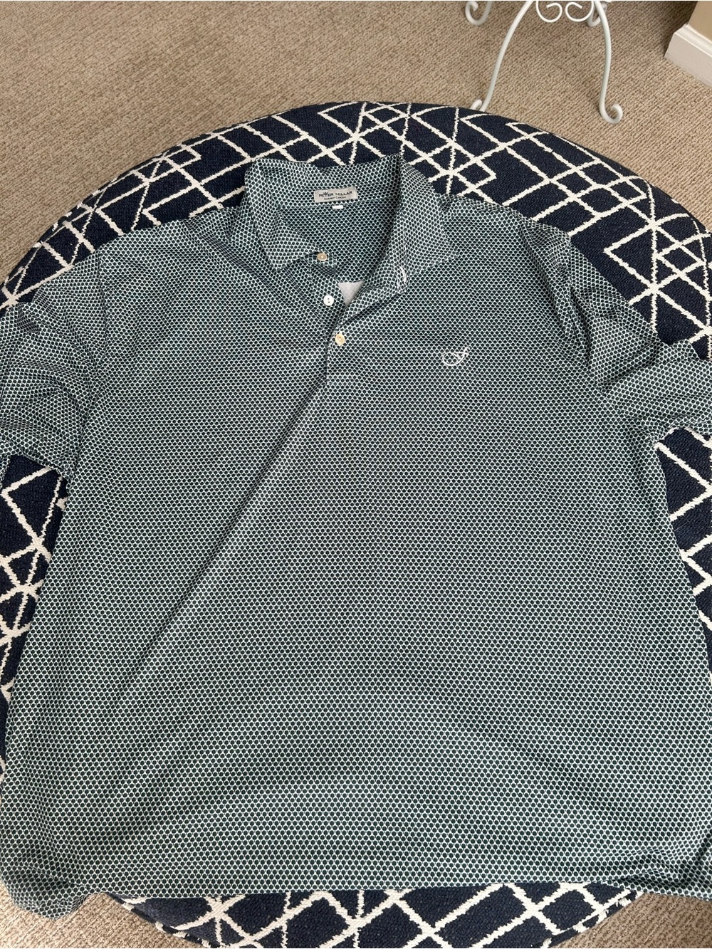 Peter Millar Teal Micro-Pattern Polo green